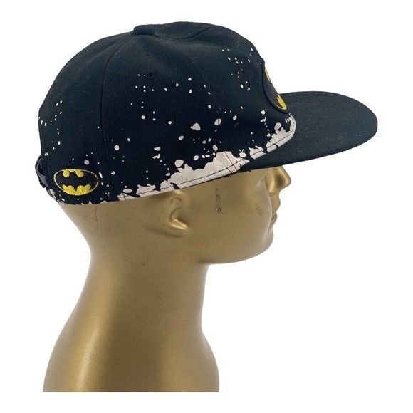 Batman Black with White‎ Splatter Snapback Hat Cap - Picture 4 of 6